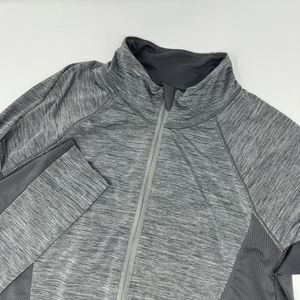 Athleta Forerunner Half Zip Gray Long Sleeve Reflective Top‎ Size Medium